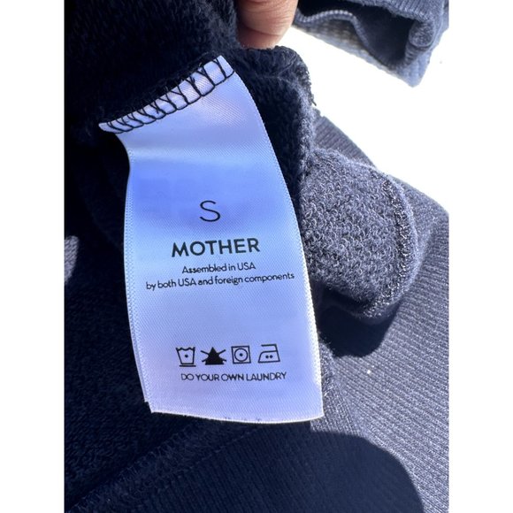 MOTHER Sweater Women's Small Blue Graphic La Bodega Long Sleeve Crew Neck Cotton - Picture 5 of 10